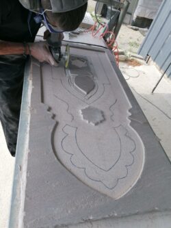 Paysagiste Maen Roch Gravure sur grès 2 Maçonnerie Maen Roch